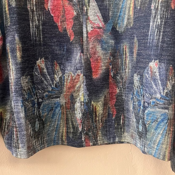 🏷️ 🆕 🎉 nwt! • multicolor abstract metallic knit floral scoop neck top - Picture 13 of 17